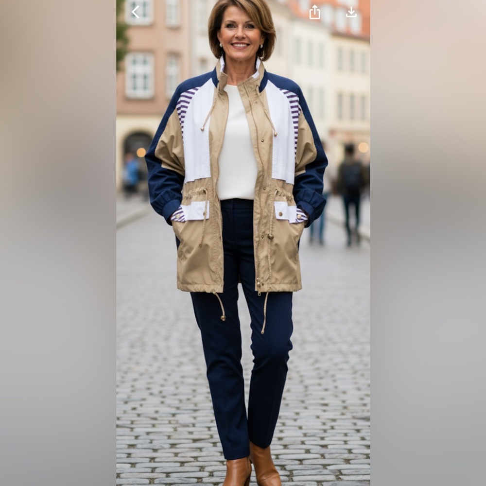 Westport Rain Jacket/Coat Blue & Tan size Med - Picture 4 of 12